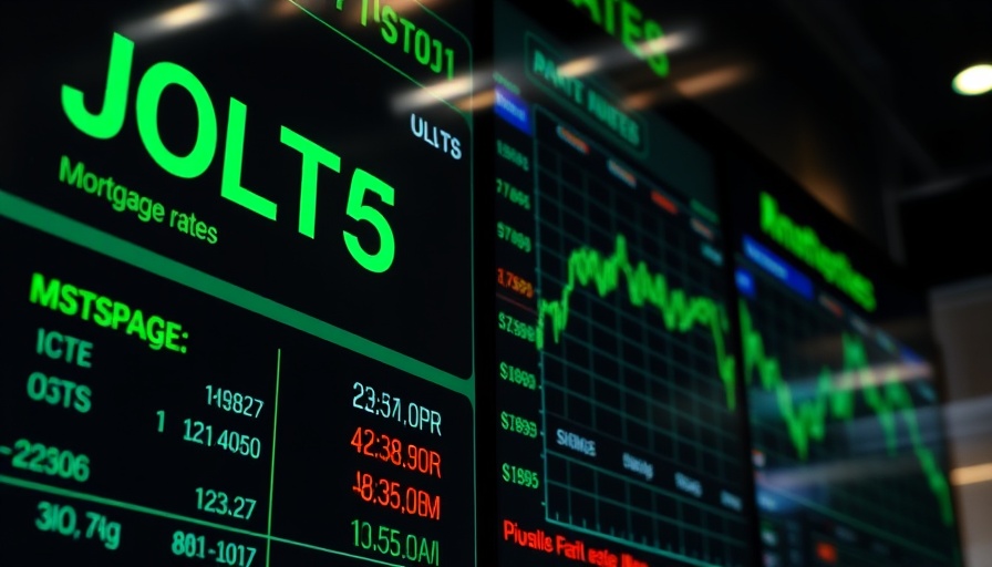JOLTS Data and Mortgage Rates: digital market update display.
