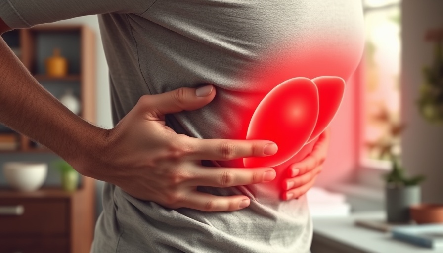 Illustration of liver pain indicating liver area benefits from diabetes drug.