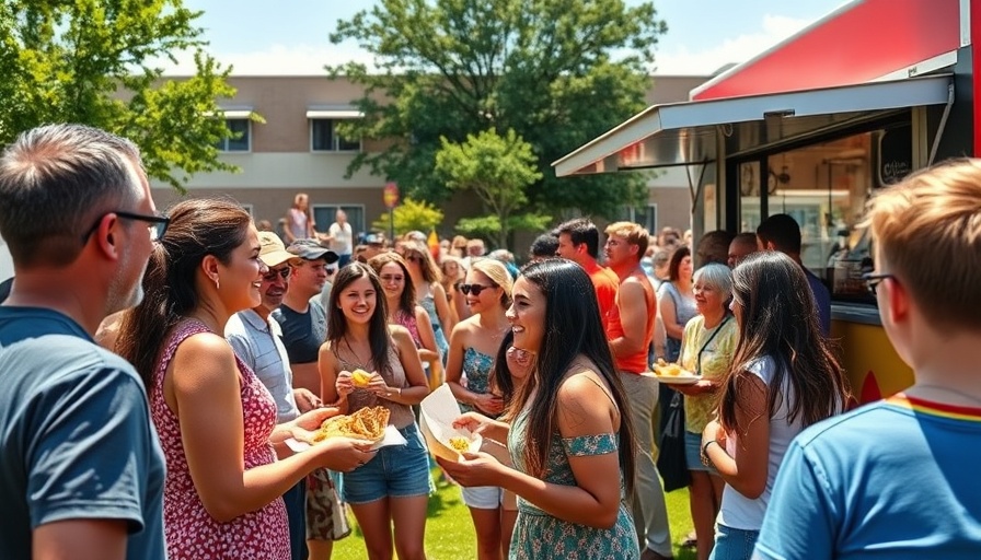 Middie Meal Machine summer meals scene with community gathering.