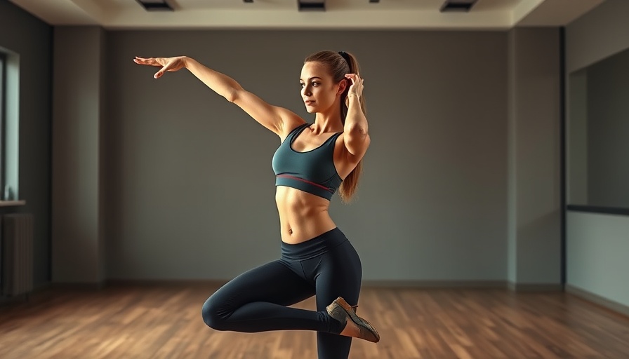 Woman demonstrating balance exercises in gym environment