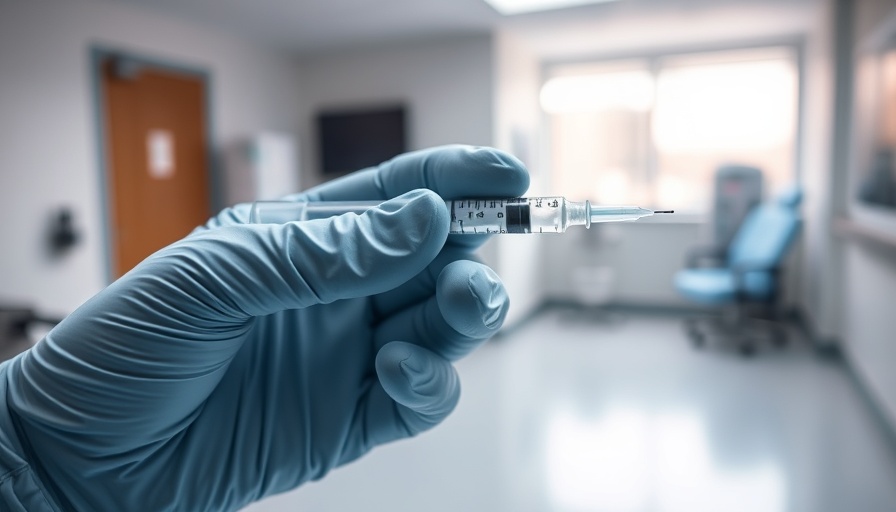 Close-up of syringe in medical setting for local anesthesia.