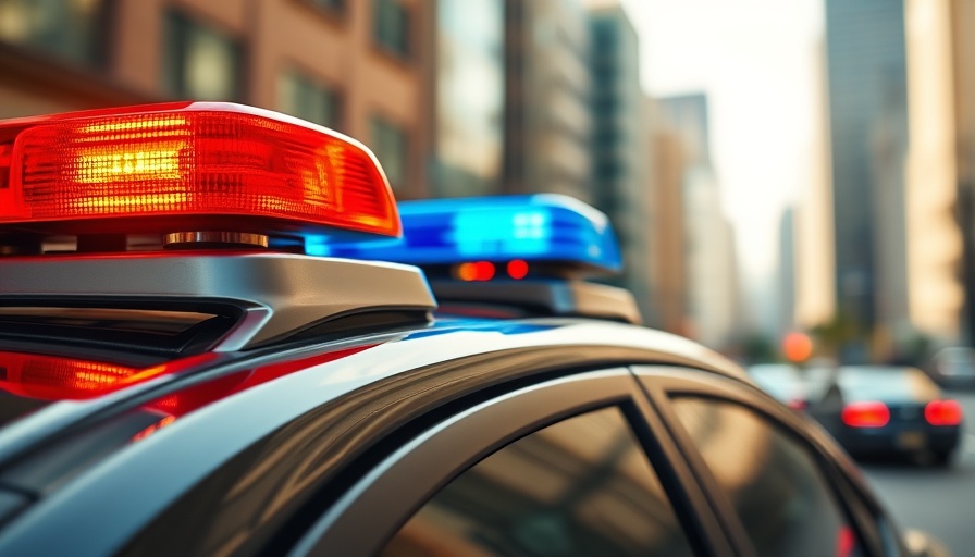 Police car lights during Lincoln Heights shooting response, urban setting.