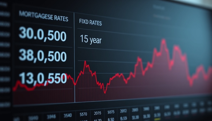 Graph showing mortgage rates with minimal change on dark dashboard.