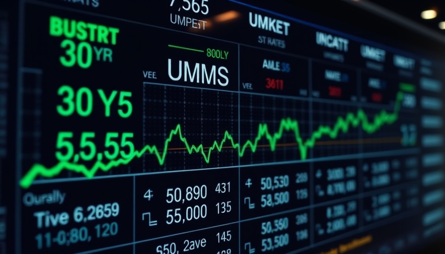 Financial market update screen showing bond rates and trends impacting jobs report.
