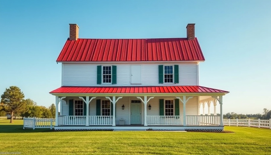 Historic house with red roof, North Dakota architecture.