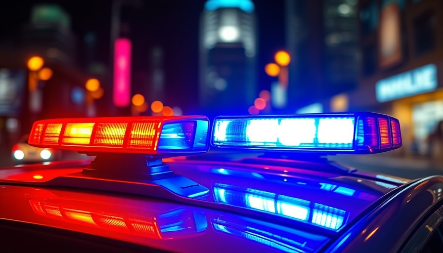 Flashing red and blue police lights signal urgency amid a shooting incident in Evanston.