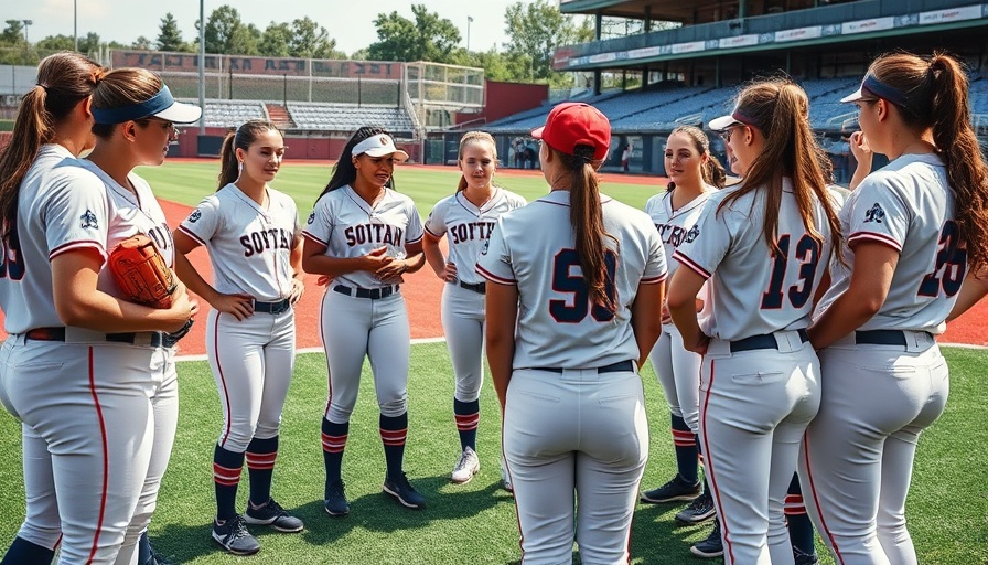 Lebanon softball team huddles with coach discussing strategy