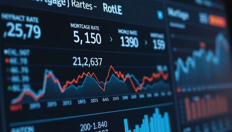 Financial dashboard displaying mortgage rates with slight dip.