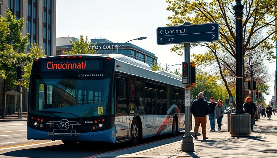 Accessible bus stop with city bus and walking senior citizen