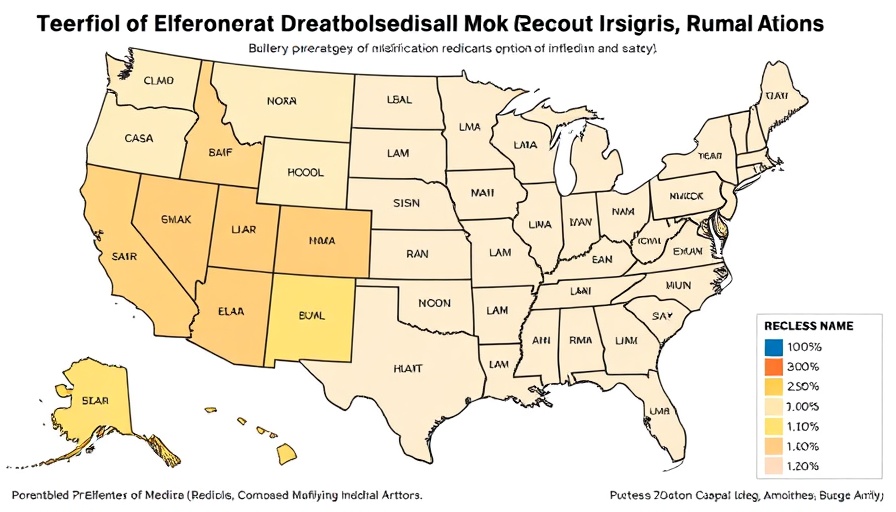 Map showing Medicare beneficiaries in rural U.S. areas by state in 2024.