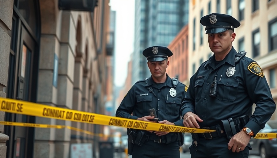 Cincinnati police officers at a crime scene with caution tape.
