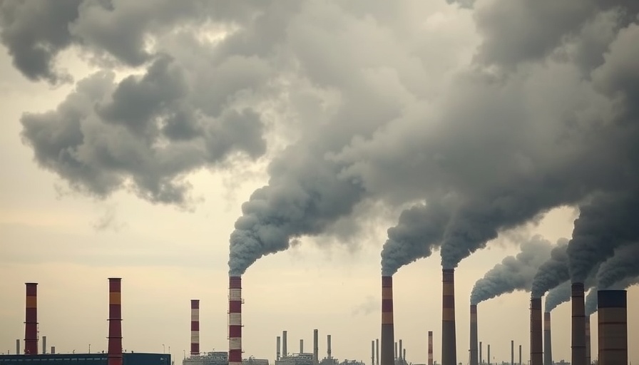 Industrial smokestacks emitting smoke, Trump rollback of clean power regulations.