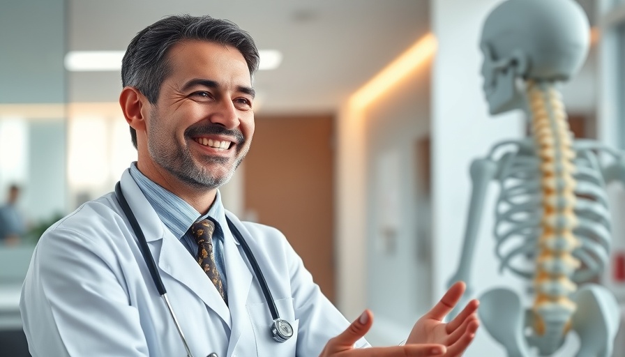 Professional doctor consulting on back pain management tips in clinic.