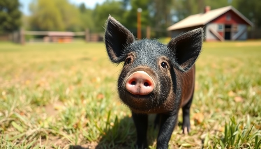 Curious piglet at Mount Orab animal sanctuary during Pride events