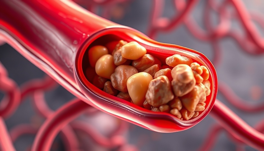 Illustration showing artery cholesterol buildup for Inclisiran use.