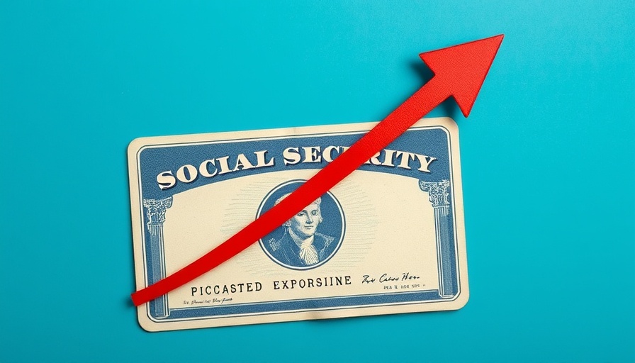 Social Security card with upward arrow indicating cost-of-living adjustment 2026.