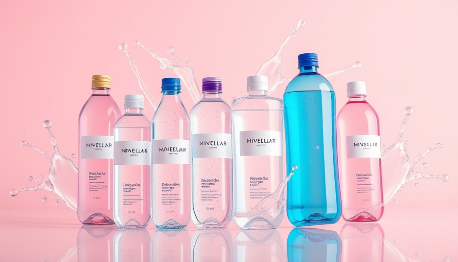 Assorted bottles of micellar water, ideal for removing makeup.
