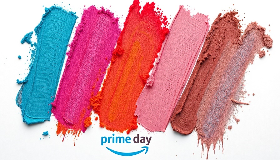 Amazon Prime Day 2024 beauty deals featured on colorful makeup swatches.