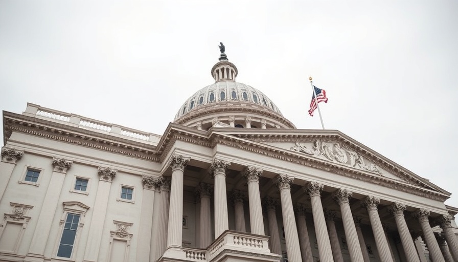United States Capitol architecture with flag at half-mast.