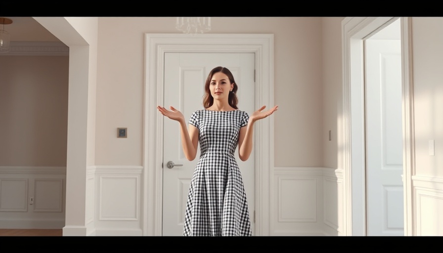 Elegant woman discussing primary bathroom remodel in modern setting.