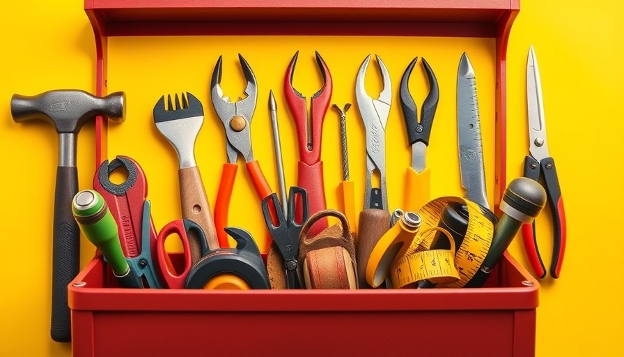 Organized hand tools in toolbox, blue-collar workers' essentials.