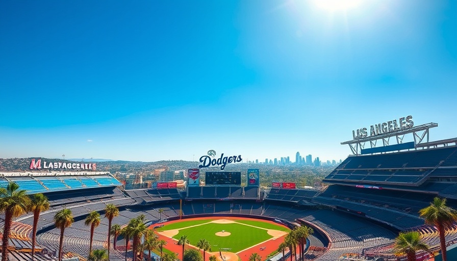 View of empty Dodger Stadium showcasing the Los Angeles cityscape, highlighting a $1 million donation to immigrant families.