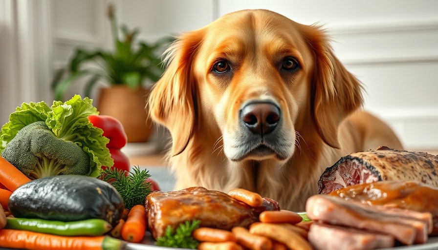 Golden retriever focused on food illustrating dog behavior issues.