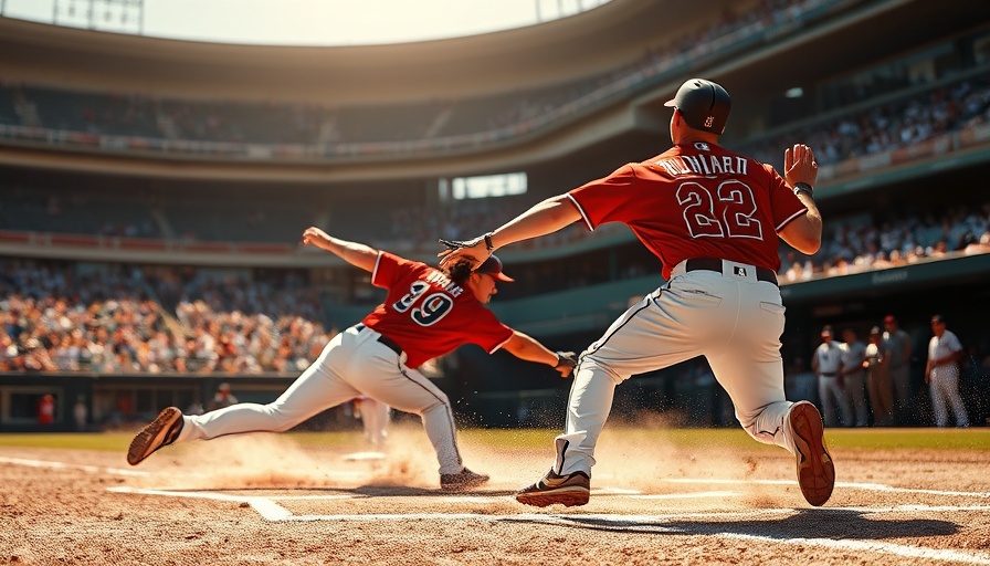 Yohel Pozo game-winning hit moment as player slides home.