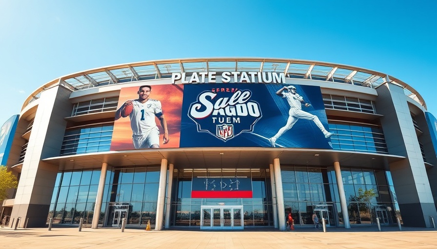 Paycor Stadium entrance with player banner focusing on funding proposal.