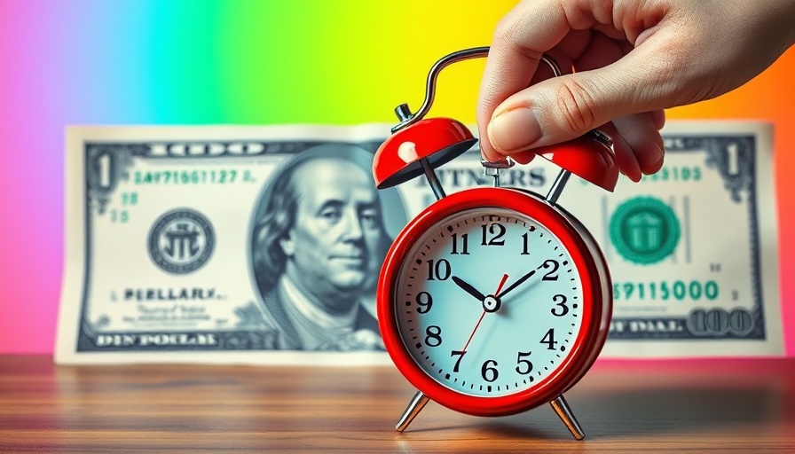 Collage art of clock and dollar bill illustrating loan impact.