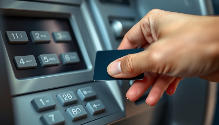 Close-up of a credit card insertion into an ATM, representing consumer confidence decline.