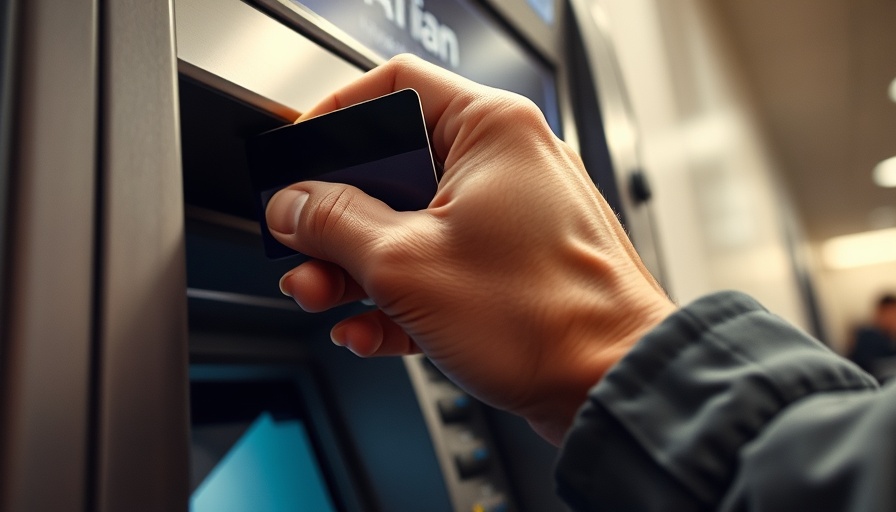 Consumer confidence drops as credit card is inserted into ATM.