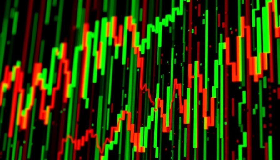 Dynamic stock market bars showing mixed signals.