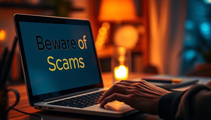 Laptop warning of scams in a cozy setting highlighting common scams that target seniors.