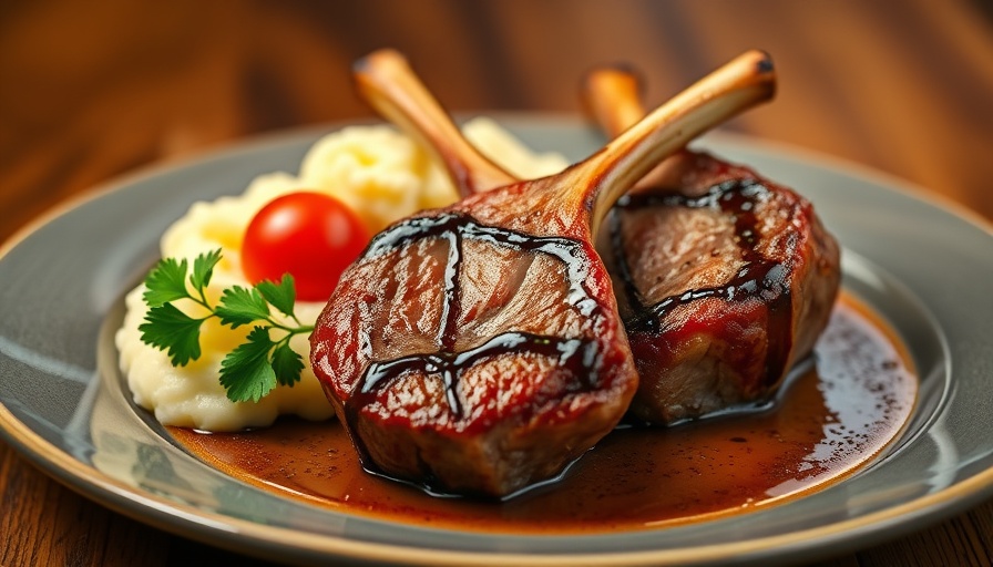 Lamb chops with wine, perfect lamb wine pairings setting.