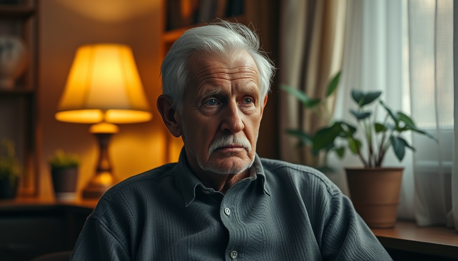 Elderly man in warm-lit room reflecting on elder financial exploitation.