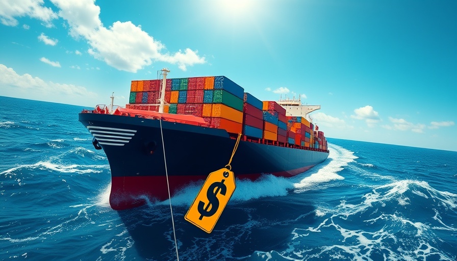 Cargo ship illustration symbolizing tariff effects on product prices