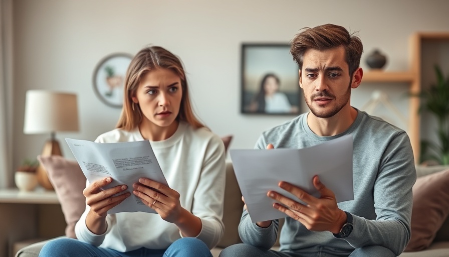 Couple discussing home selling mistakes in modern living room.
