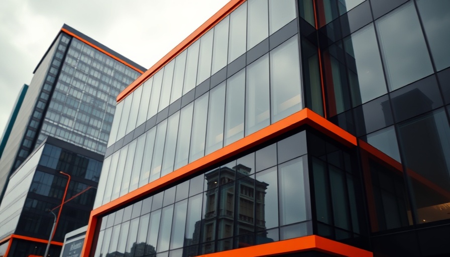 Modern building with glass facade showcasing Rizatriptan-Meloxicam FDC BE Study Approval.