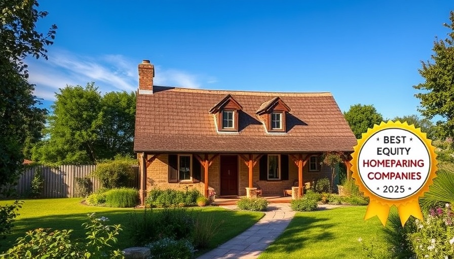 Rural home with Best Home Equity Sharing Companies badge, scenic backdrop.