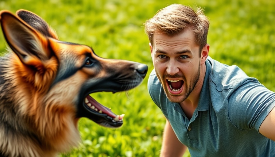 Man startled by aggressive German Shepherd, dog breed bite strength.