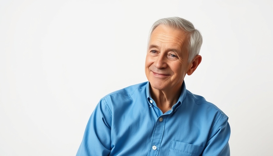 Elderly man smiling softly, relaxed and content, Paul Simon health update.