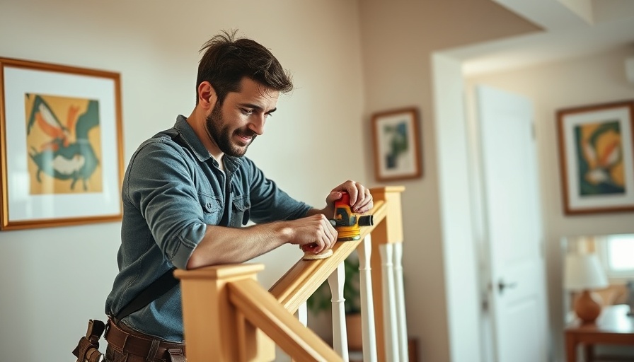 Budget-friendly staircase makeover in progress with DIY enthusiast.