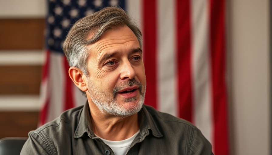Casual man discussing service dogs and business rights in interview.