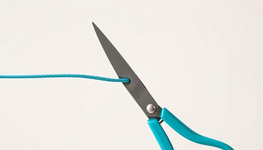 Minimalist image of scissors cutting a cord, symbolizing saving over $10,000 through cord cutting.