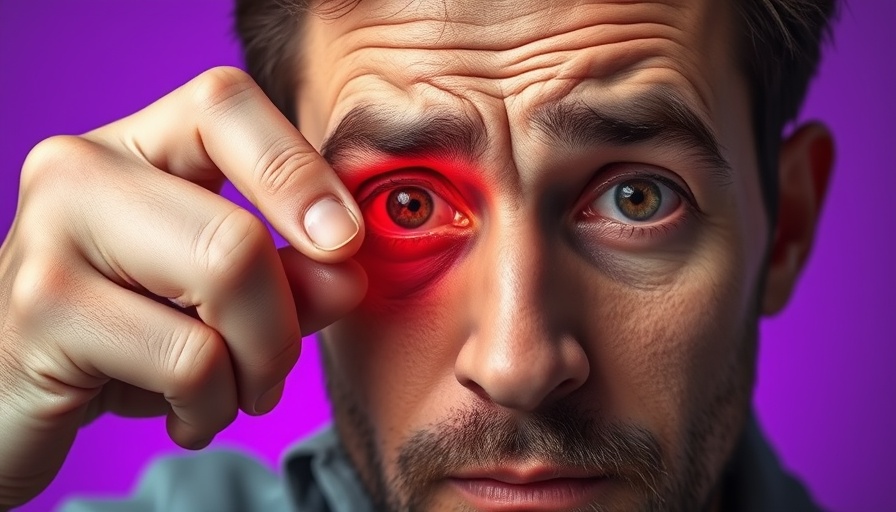 Concerned person explaining eye health side effects, medications affecting eye health.