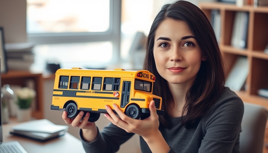 Woman with toy bus discussing intrusive thoughts and anxiety.