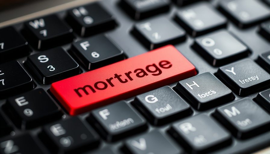Mortgage keyboard key with financial term list, home price appreciation trends 2025.