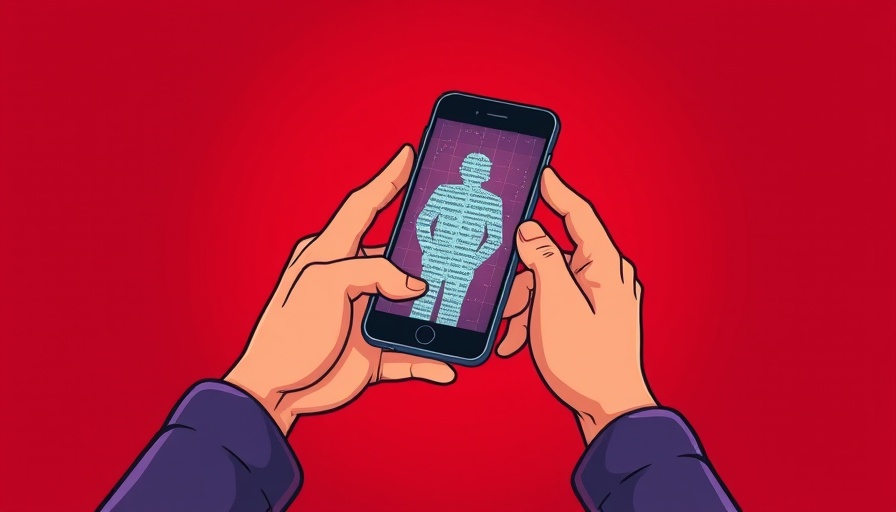 Stylized image of hands holding smartphone demonstrating application fraud prevention.
