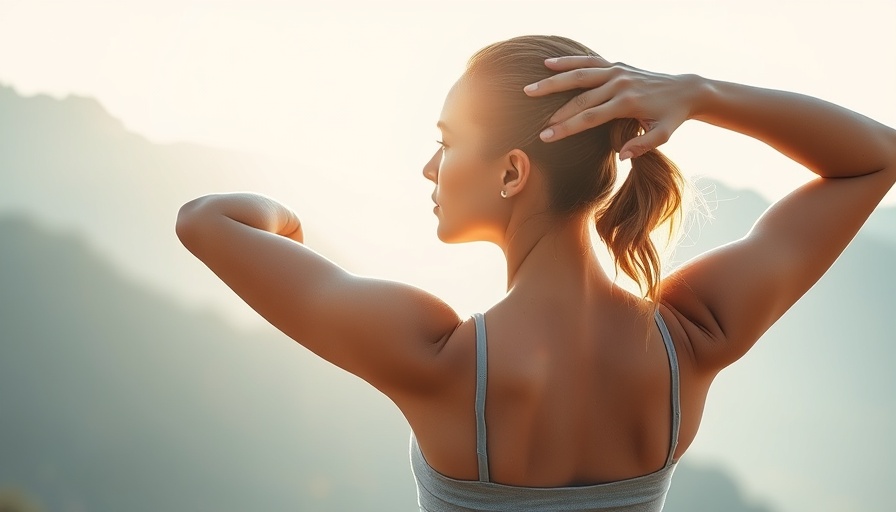 Woman performing stretches for back pain relief outdoors.
